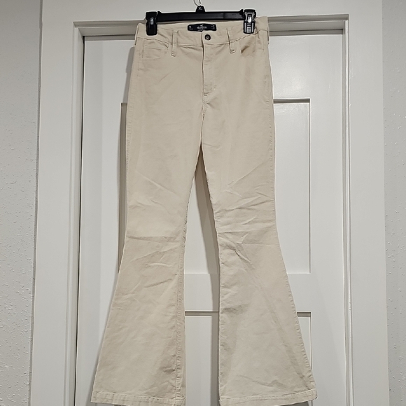 Hollister Pants - Hollister Cream Flare Pants High-Waisted Retro Style